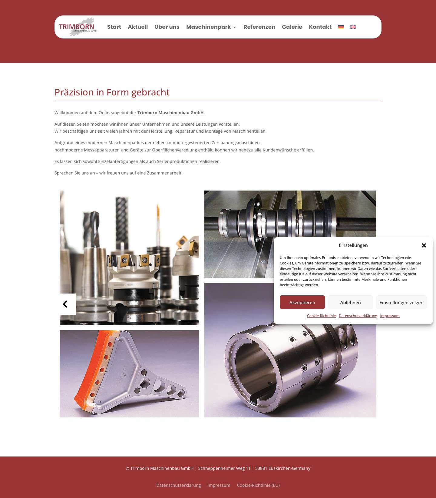 Start - Trimborn Maschinenbau GmbH - Full Screenshot