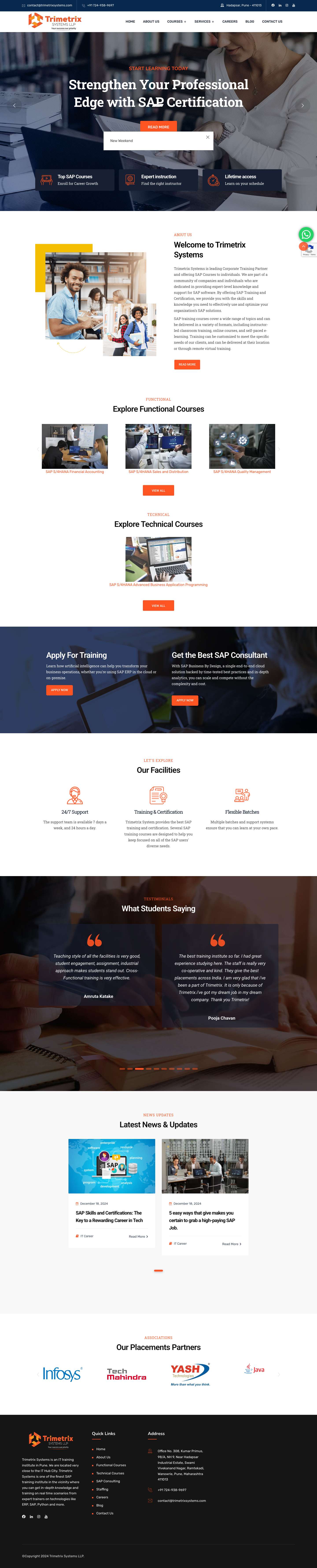 Home - SAP Expert: Best SAP Training Institute in Pune - Full Screenshot