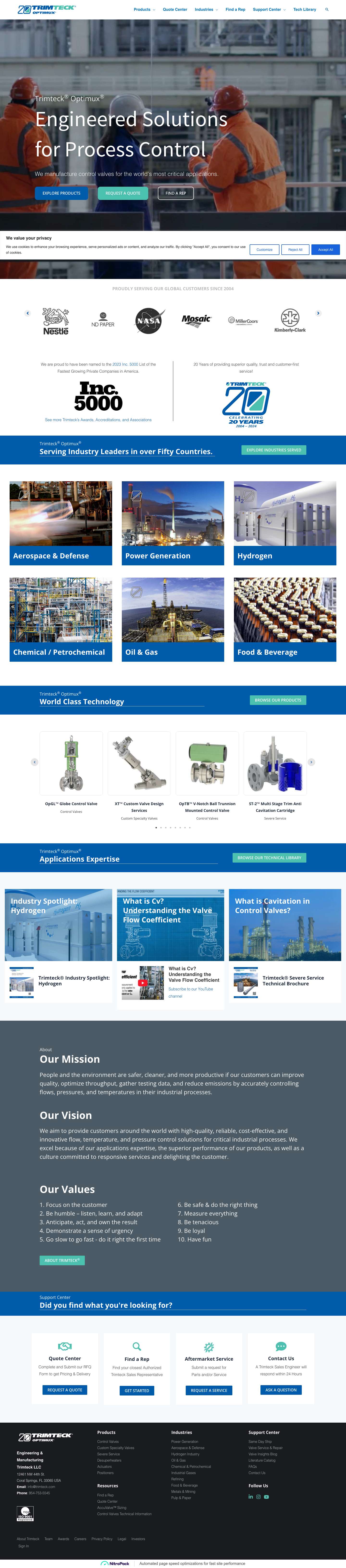 Engineered Solutions for Process Control • TrimTeck - Full Screenshot