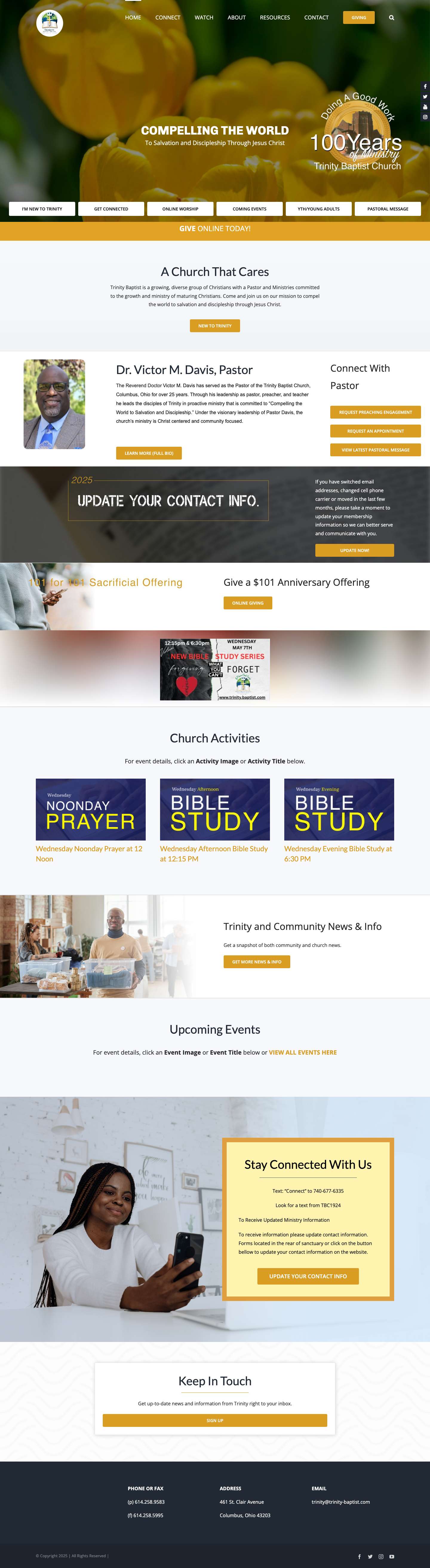 Trinity Baptist Church – Compelling The Word to Salvation & Discipleship Through Jesus Christ - Full Screenshot