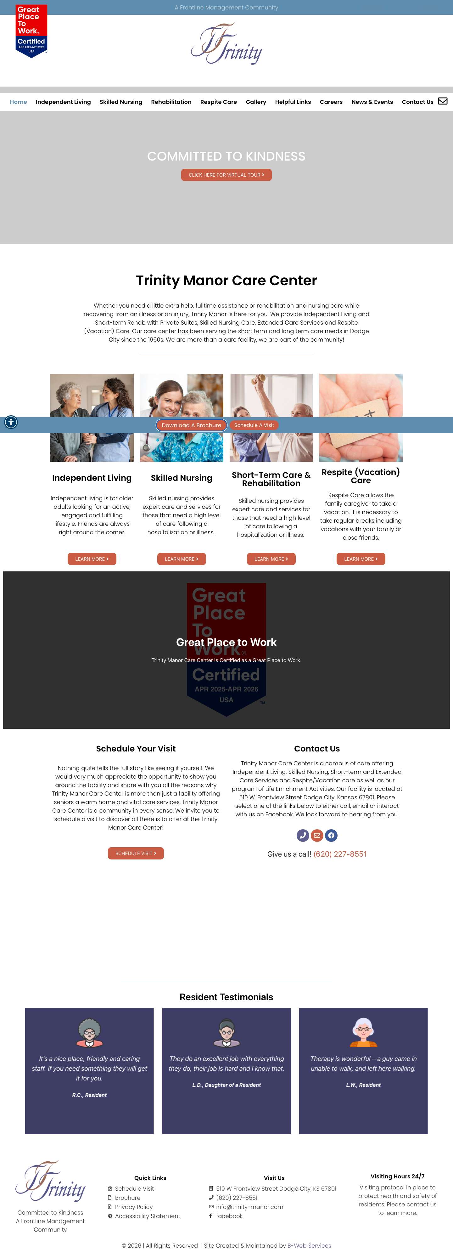 Trinity Manor Care Center – The Best Nursing Care In Kansas - Full Screenshot