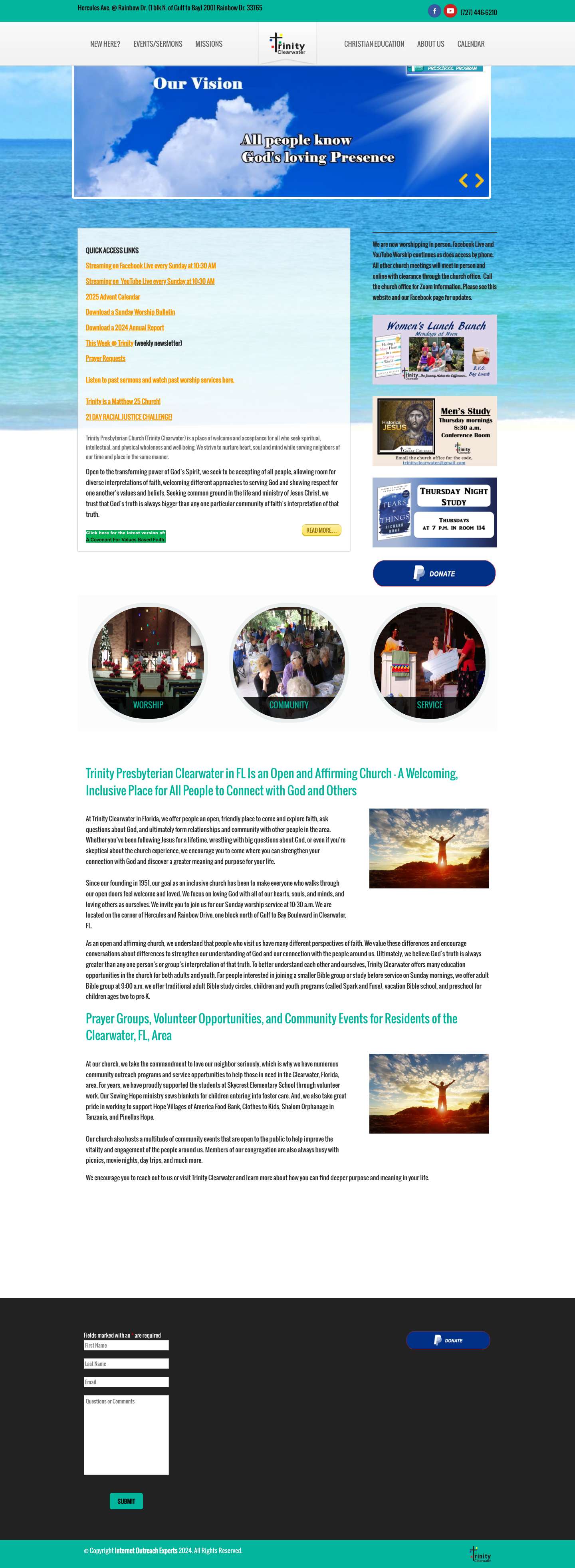 Home - Trinity Presbyterian Church - Full Screenshot