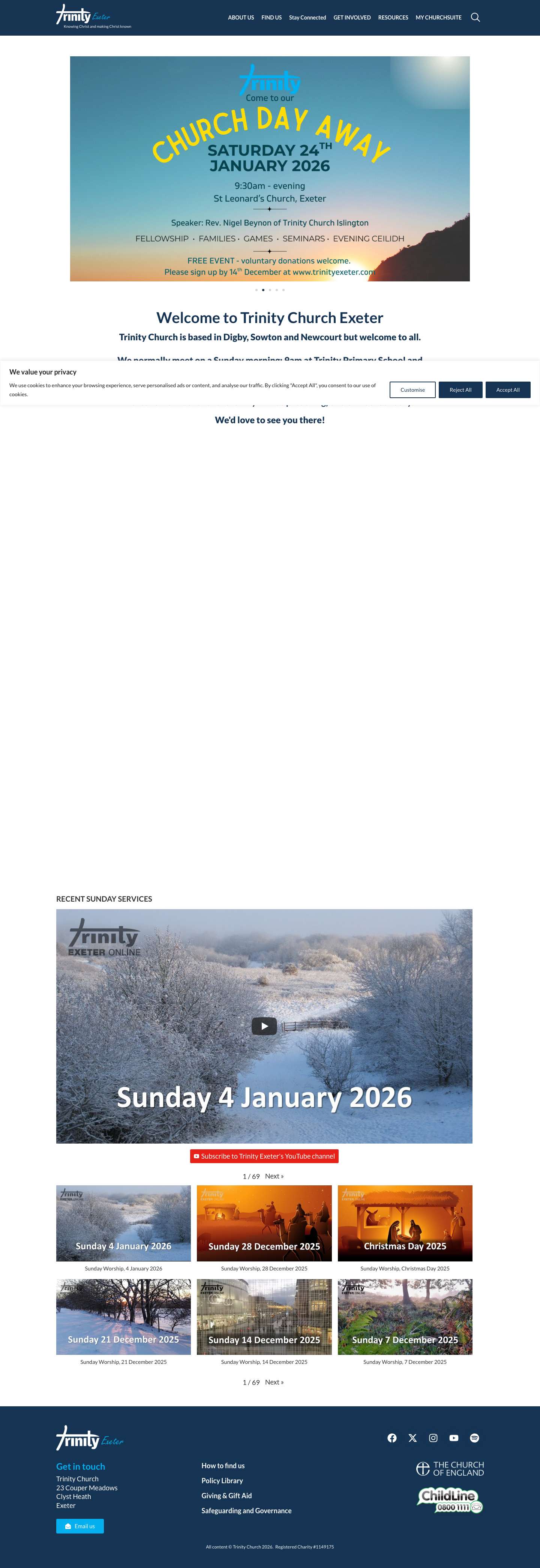 Trinity Church – Knowing Christ and making Christ known in East Exeter - Full Screenshot