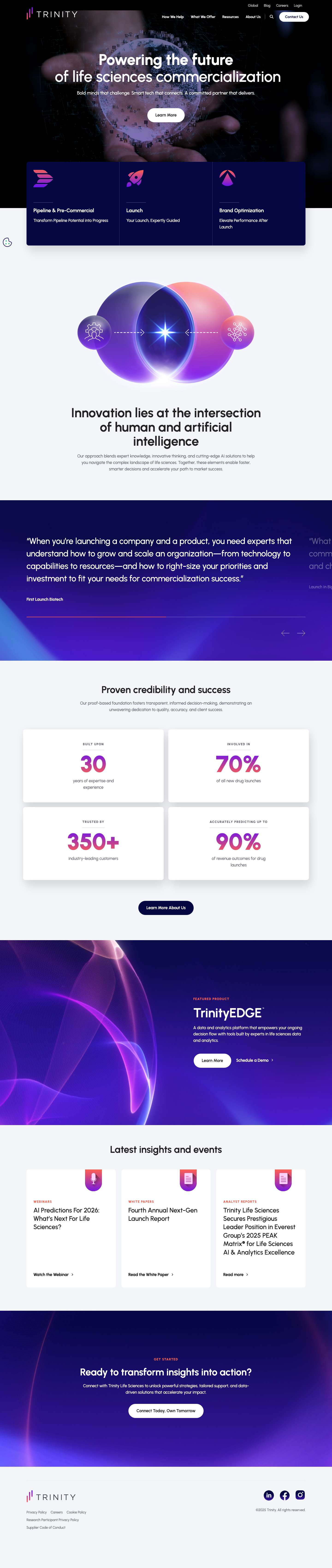 Trinity | Powering Life Sciences Commercialization - Full Screenshot