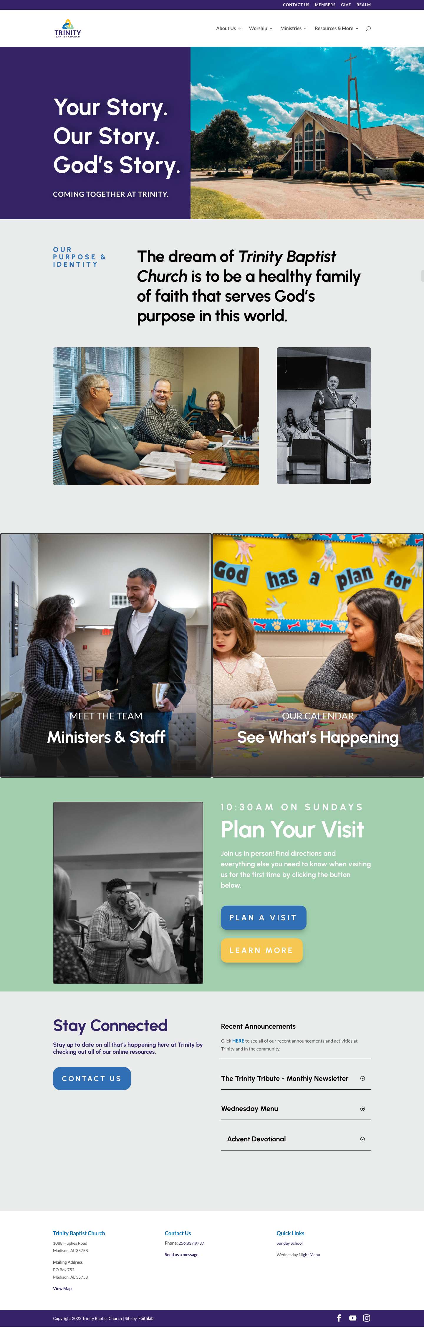 Trinity Baptist Church | Your Story. Our Story. God's Story. - Full Screenshot