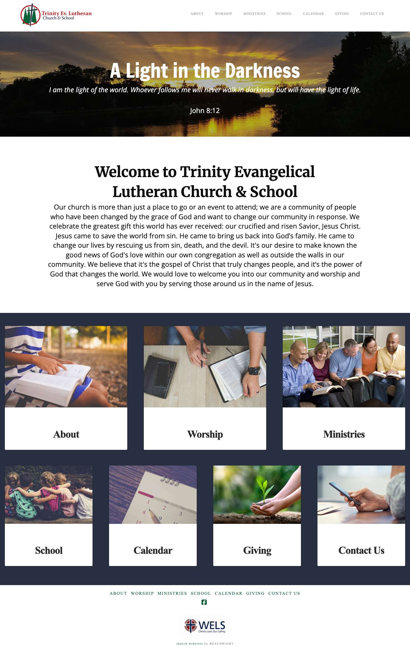 Trinity Evangelical Lutheran Church & School | A Light in the Darkness - Full Screenshot