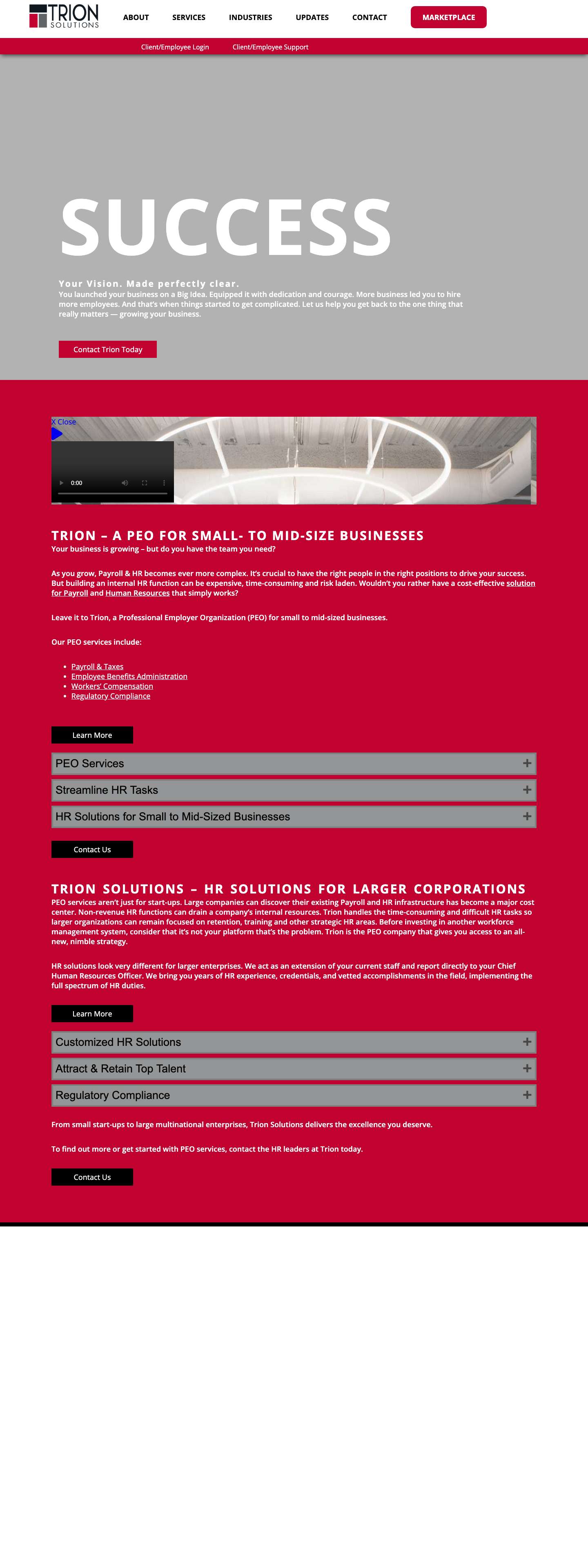 Professional Employer Organization & HR Outsourcing | Trion Solutions - Full Screenshot