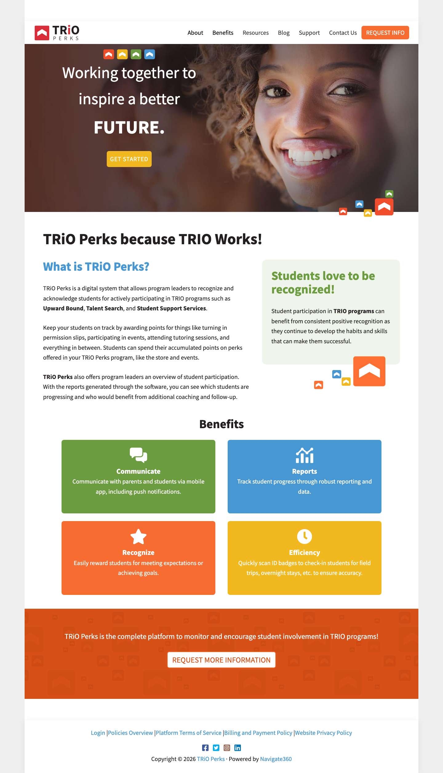 TRiO Perks because TRIO Works | TRIO programs - Full Screenshot