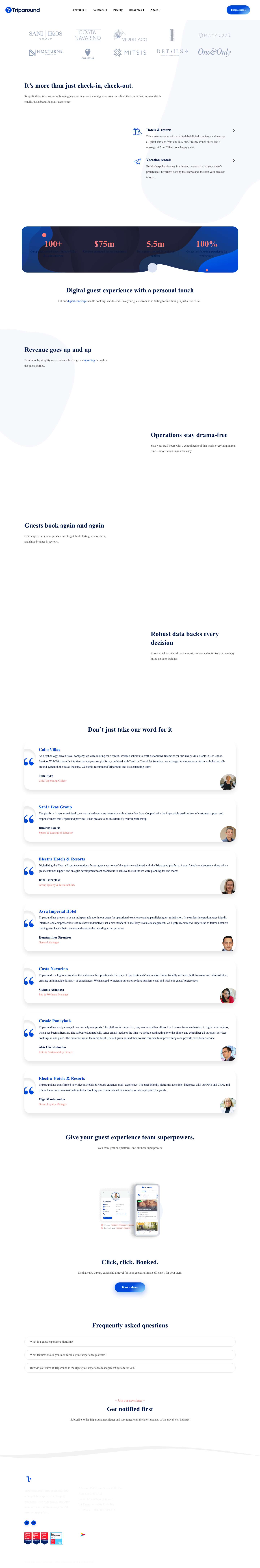 Guest Experience Made Simple | Triparound - Full Screenshot