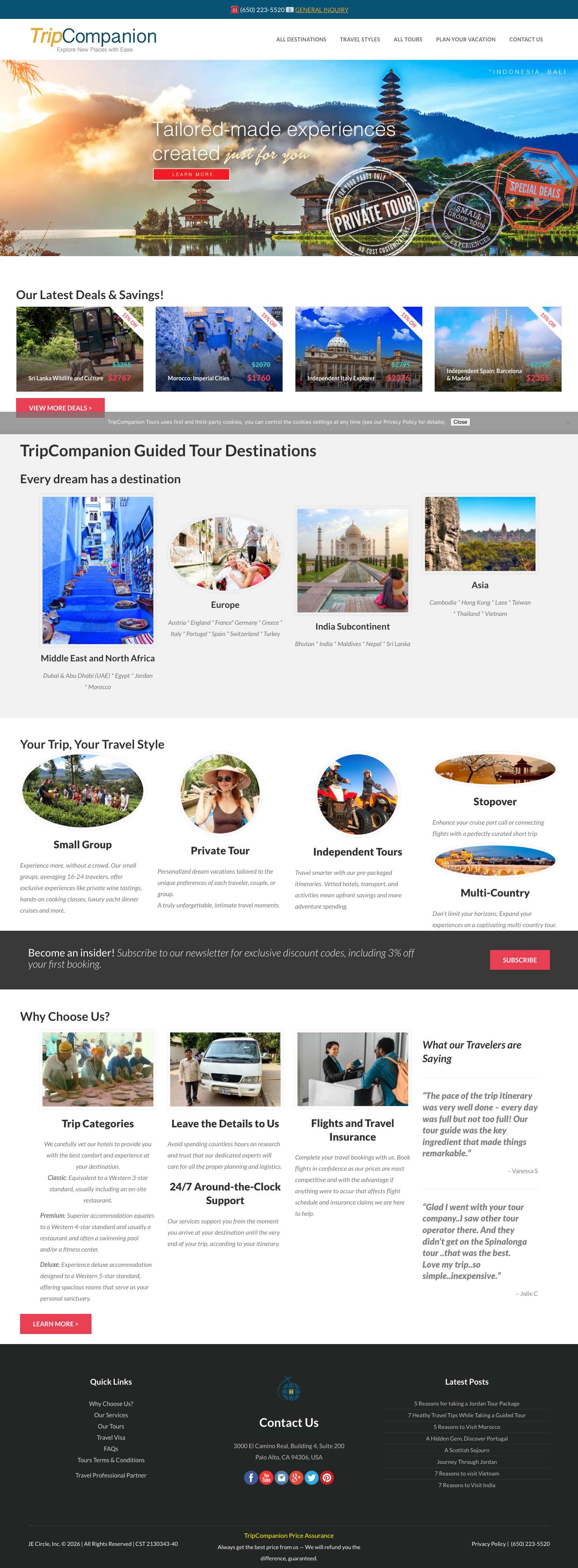 Discover Small Group, Private Tours with TripCompanion Guided Tours - Full Screenshot