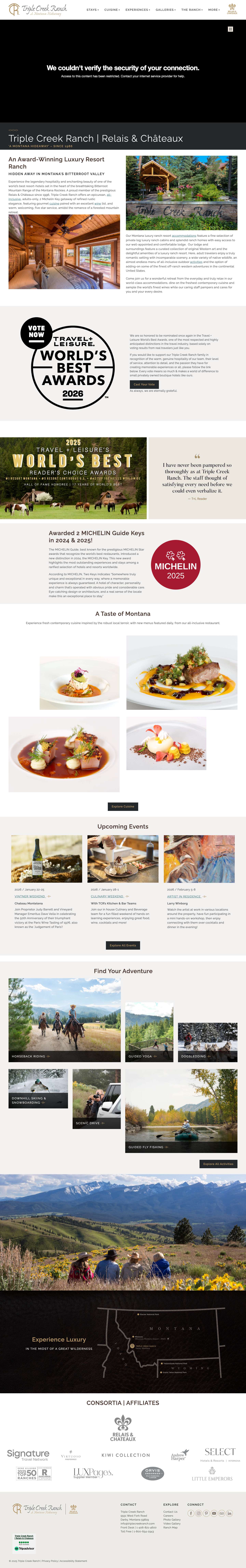 Triple Creek Ranch | All-Inclusive, Adult-Only | Relais & Châteaux - Full Screenshot