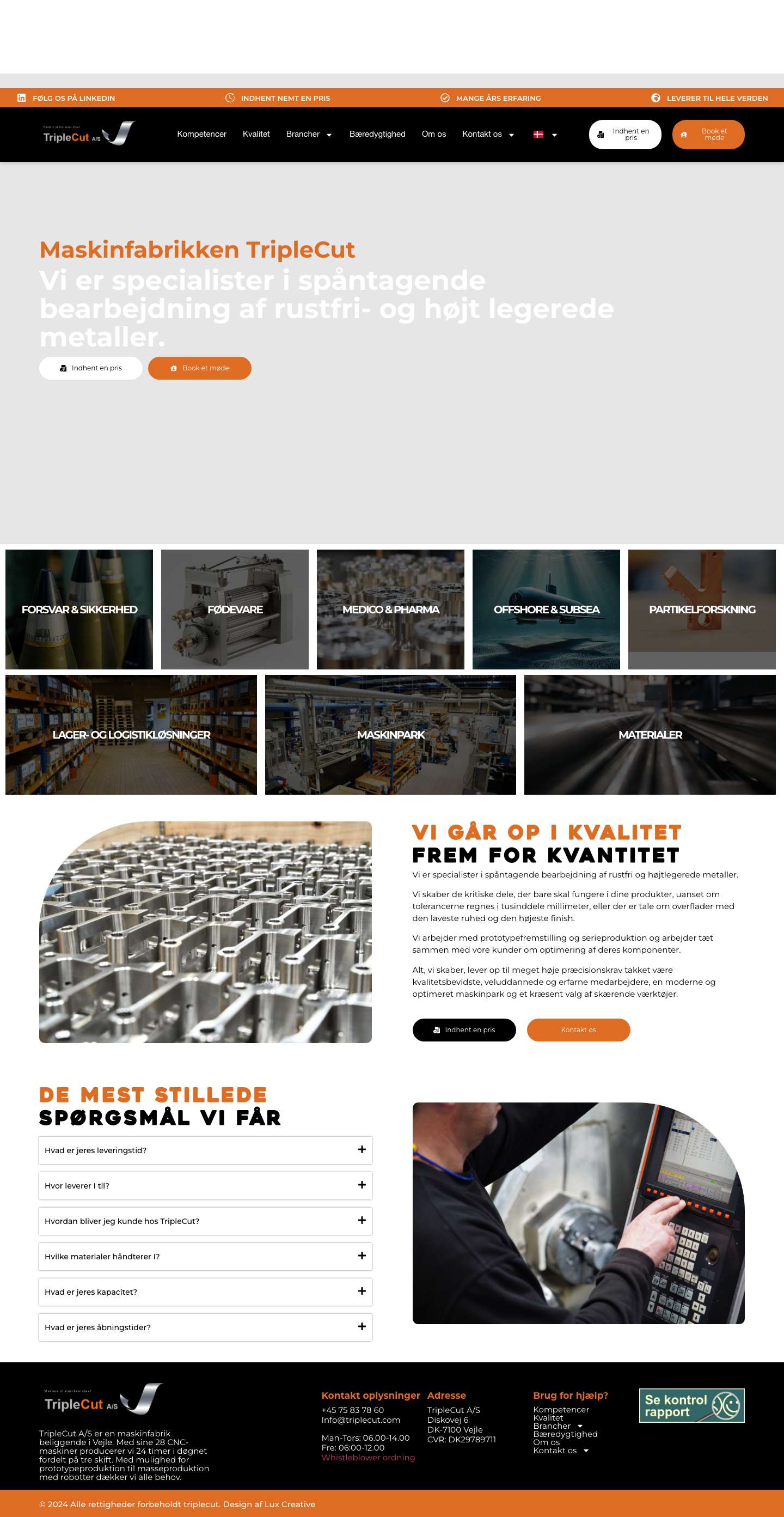 Forside - Triplecut - Full Screenshot