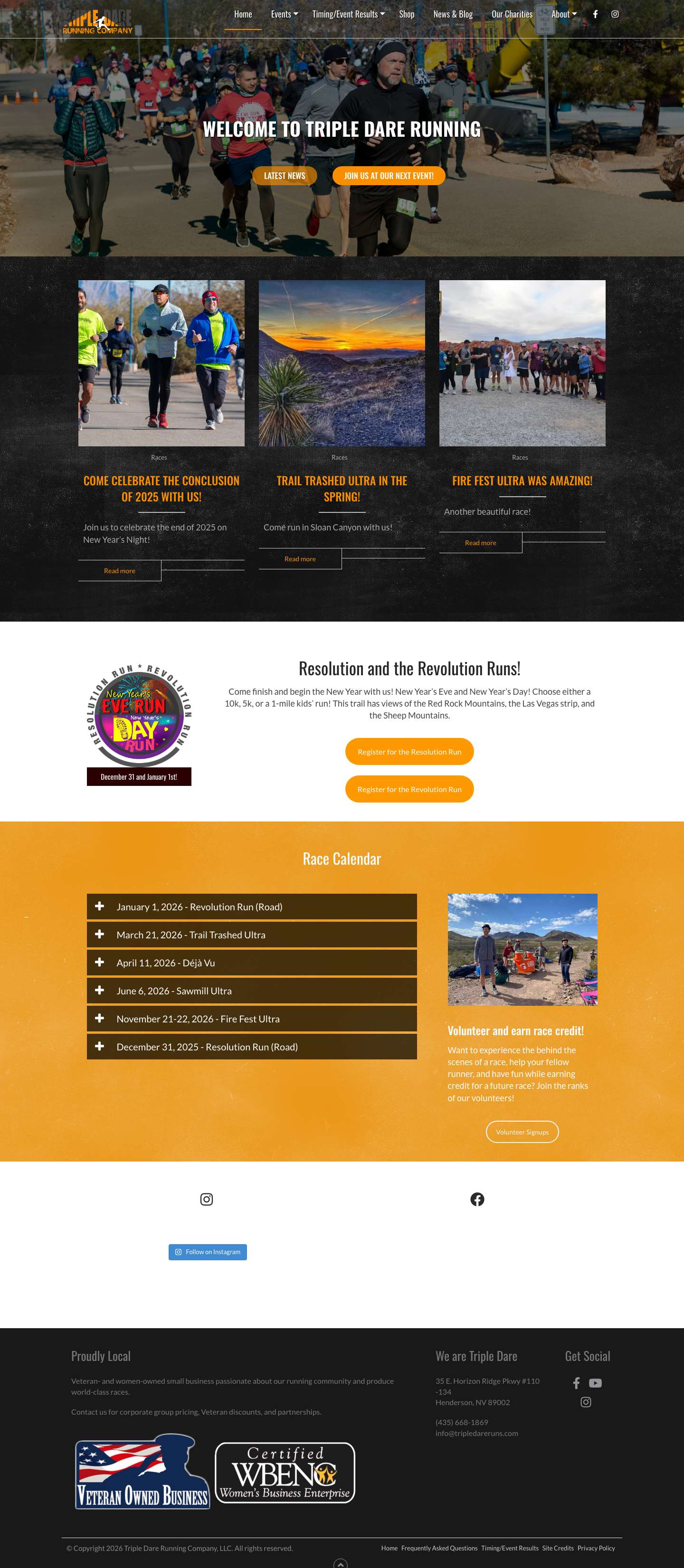 Home - Triple Dare Running Company - Triple Dare Running Co. - Full Screenshot