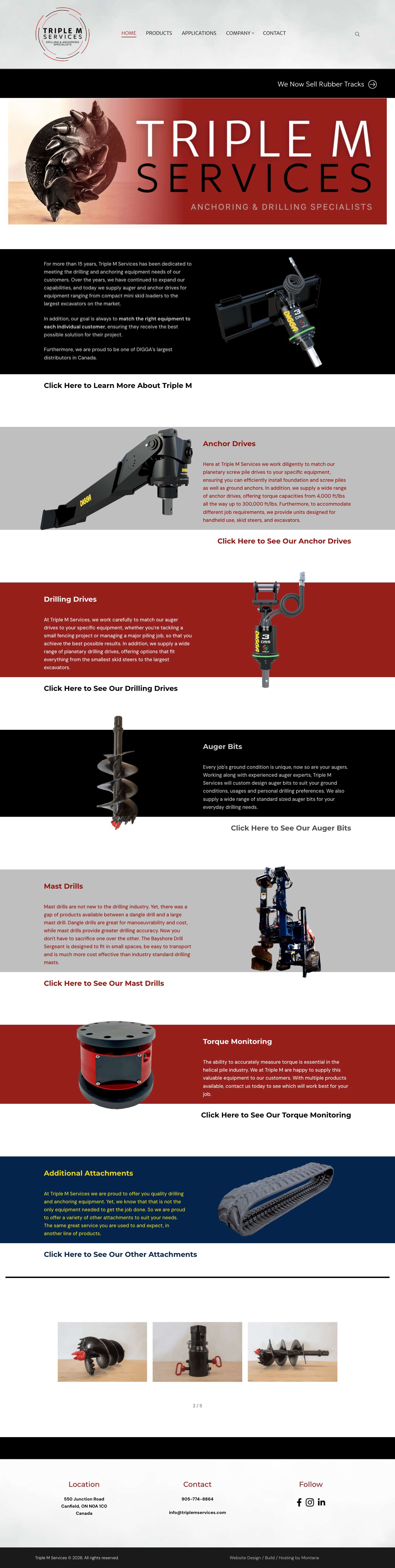 Home - Triple M Services - Drilling and Anchoring Equipment | Triple M Services - Full Screenshot