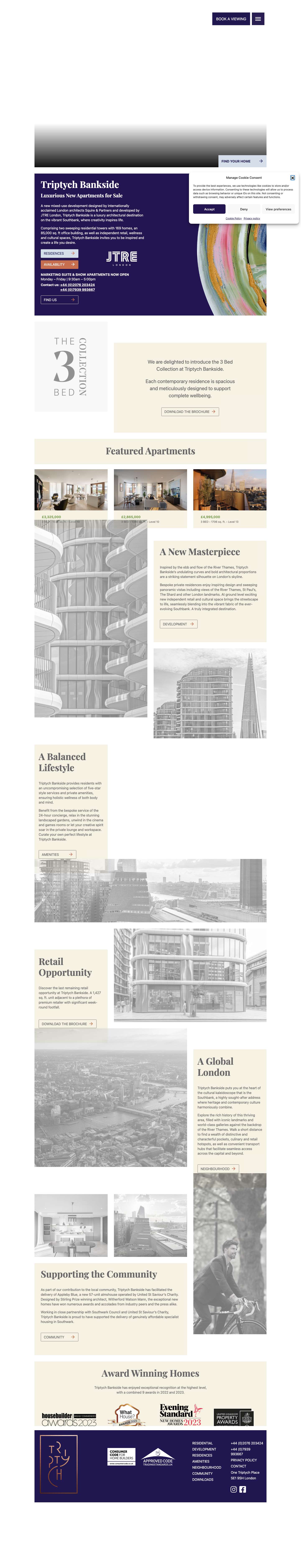 Where creativity inspires life - Triptych Bankside - Full Screenshot