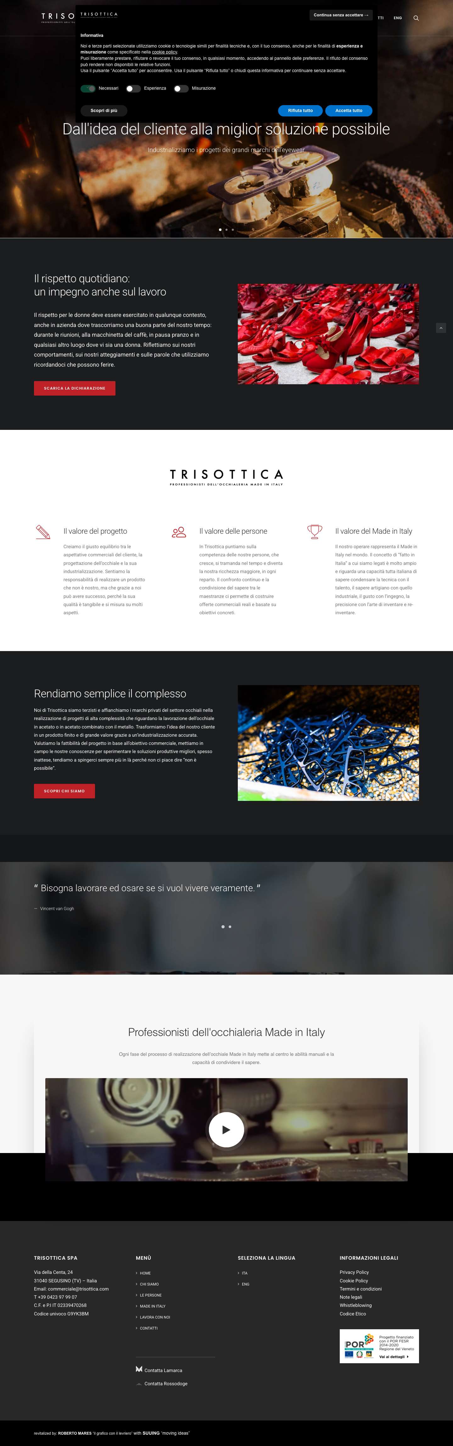 Home - Realizziamo per conto terzi occhiali di alta qualitàTrisottica - Full Screenshot