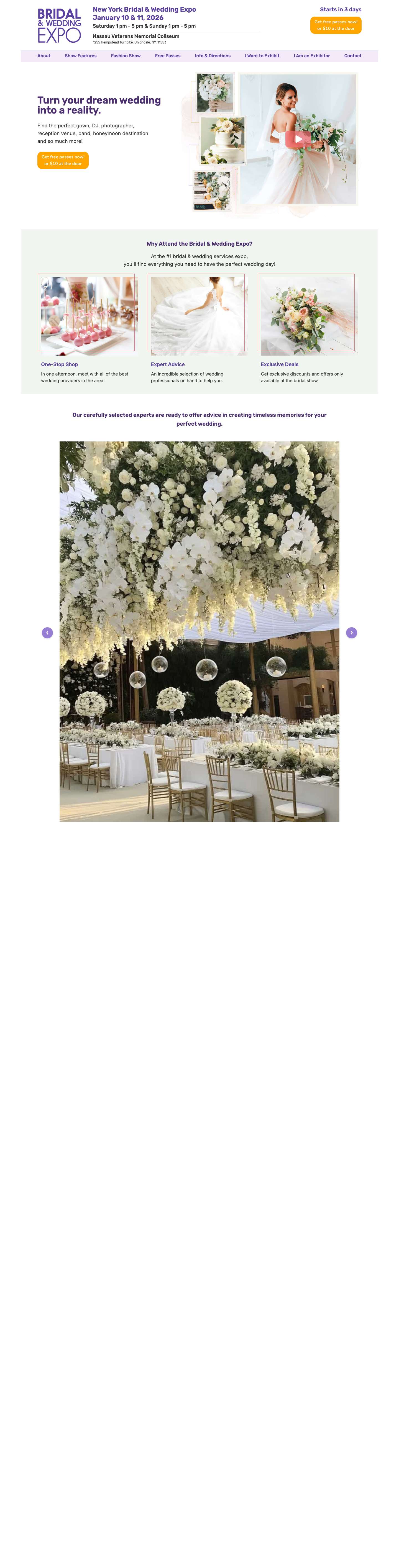 Home - New York Bridal & Wedding Expo - Full Screenshot