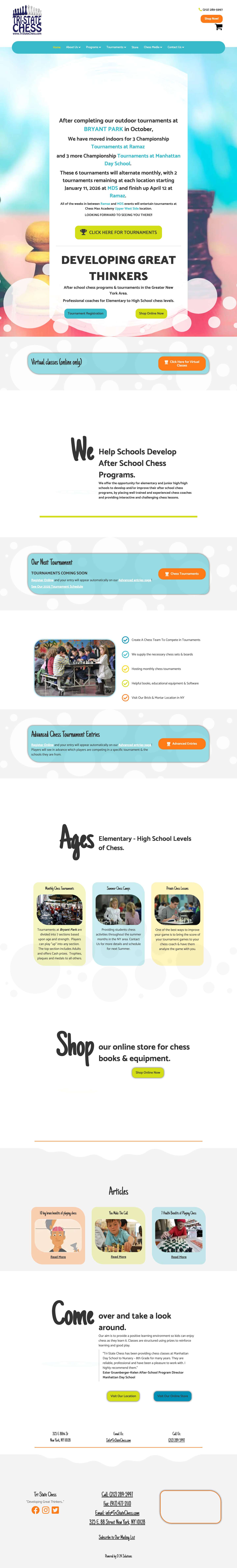 After School Chess Programs | Tri-State Chess | Greater NY - Full Screenshot