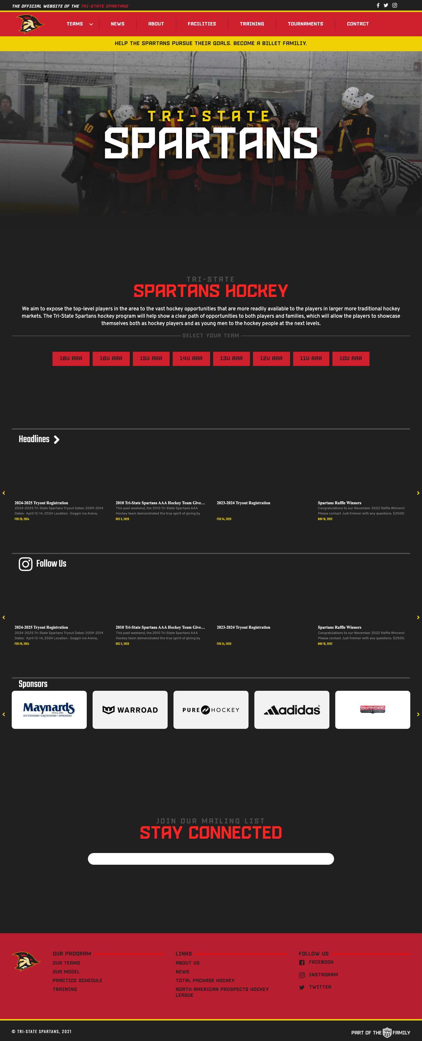 Home - Tri-State Spartans - Full Screenshot