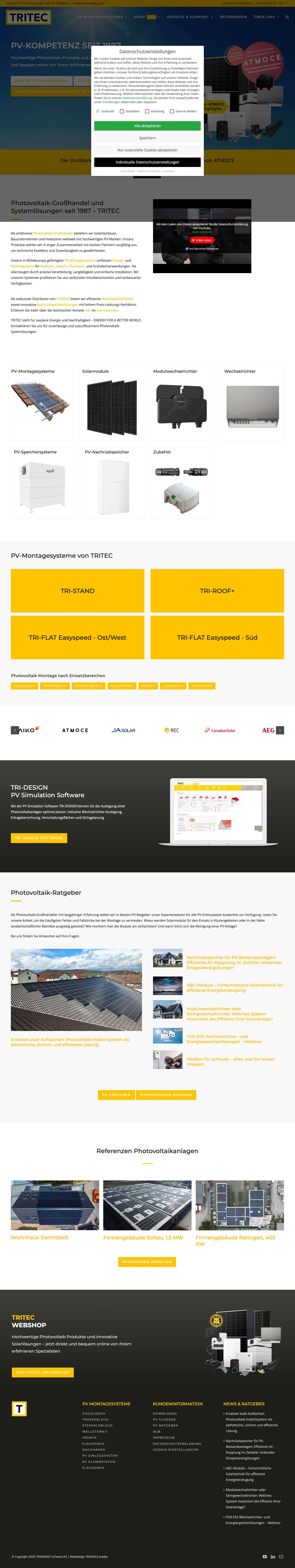 TRITEC - Ihr Photovoltaik Großhändler - Full Screenshot