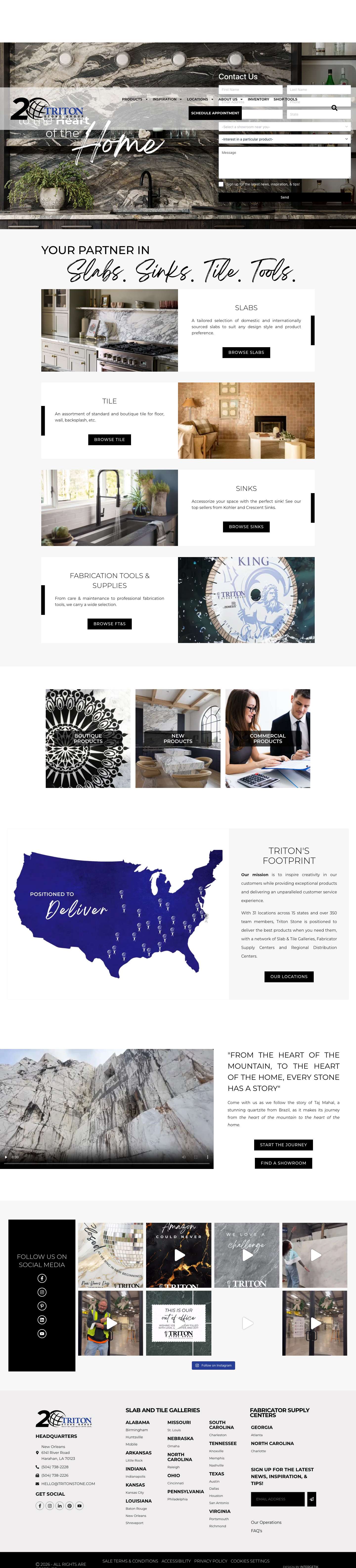 Largest Natural Stone Importer in the U.S. Southeast - Triton Stone - Full Screenshot