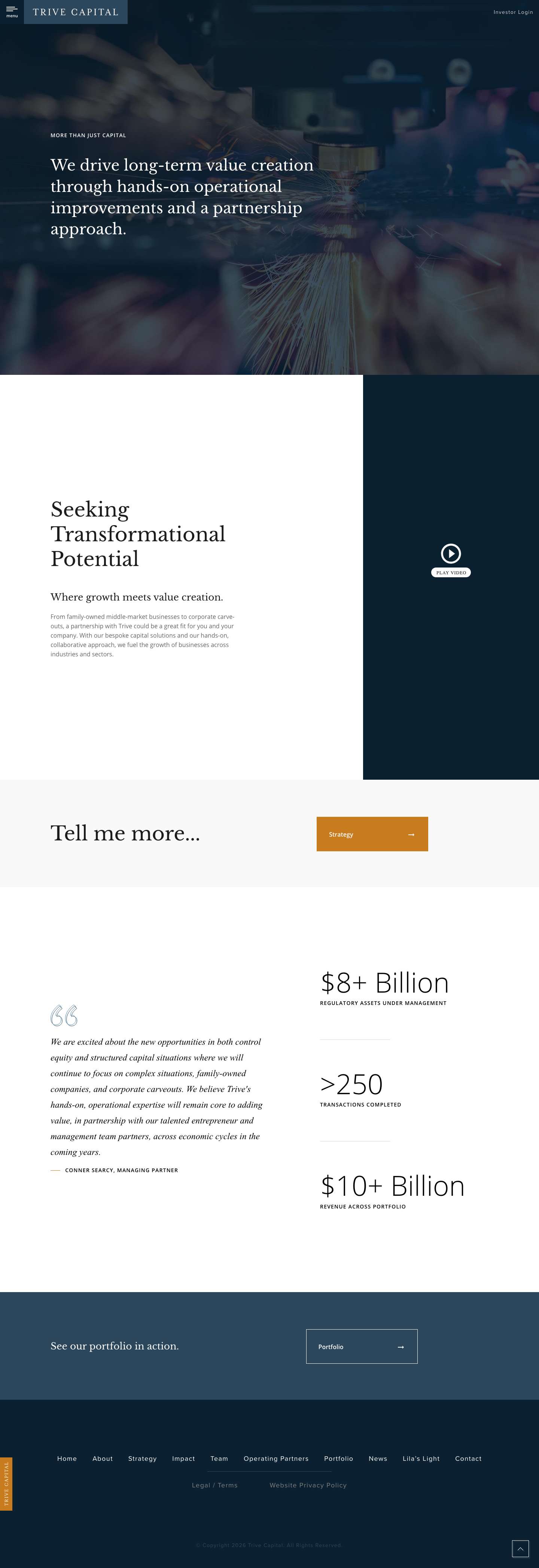 Trive Capital | Dallas, Texas Based Private Equity Firm - Full Screenshot