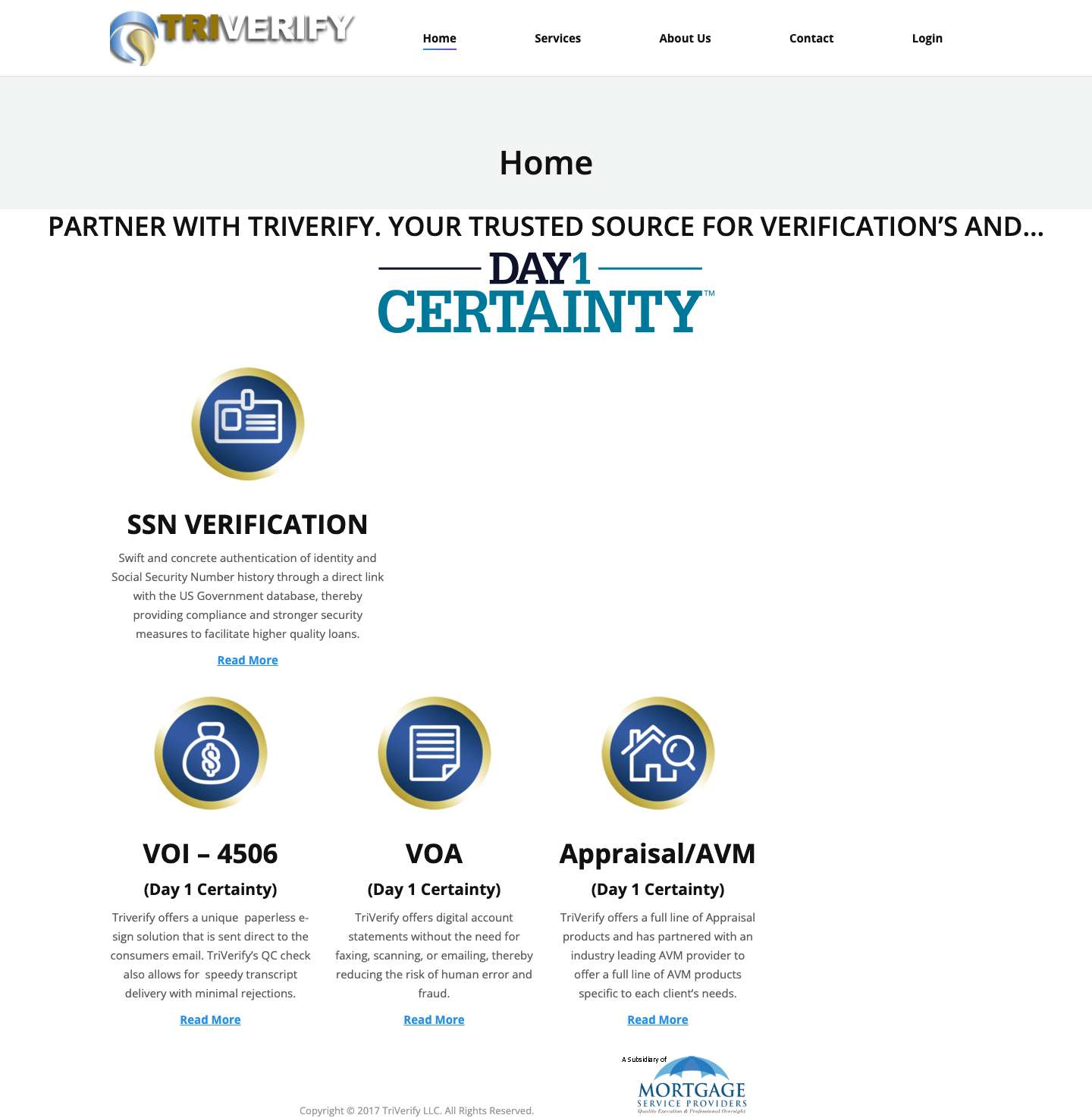 Home - TriVerify - Full Screenshot