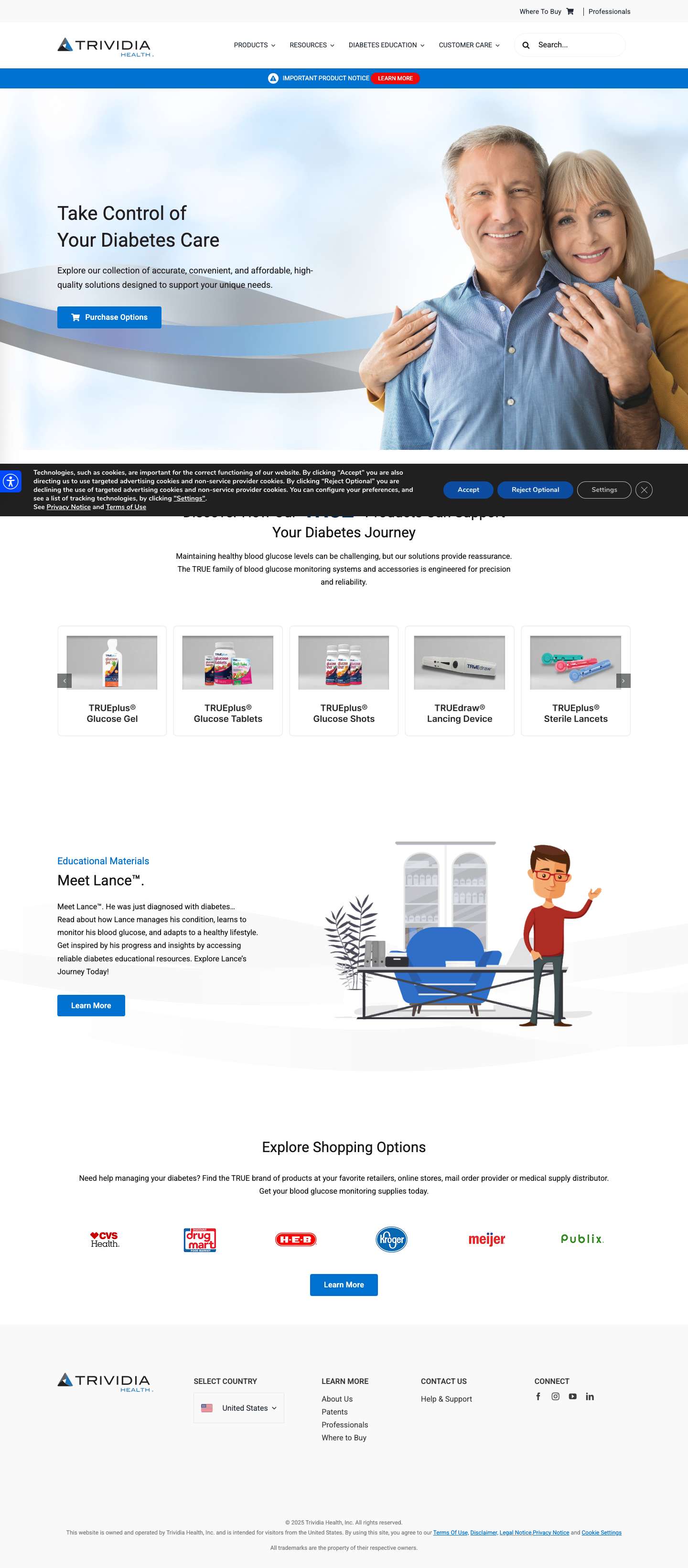 Home - Trividia Health - Full Screenshot