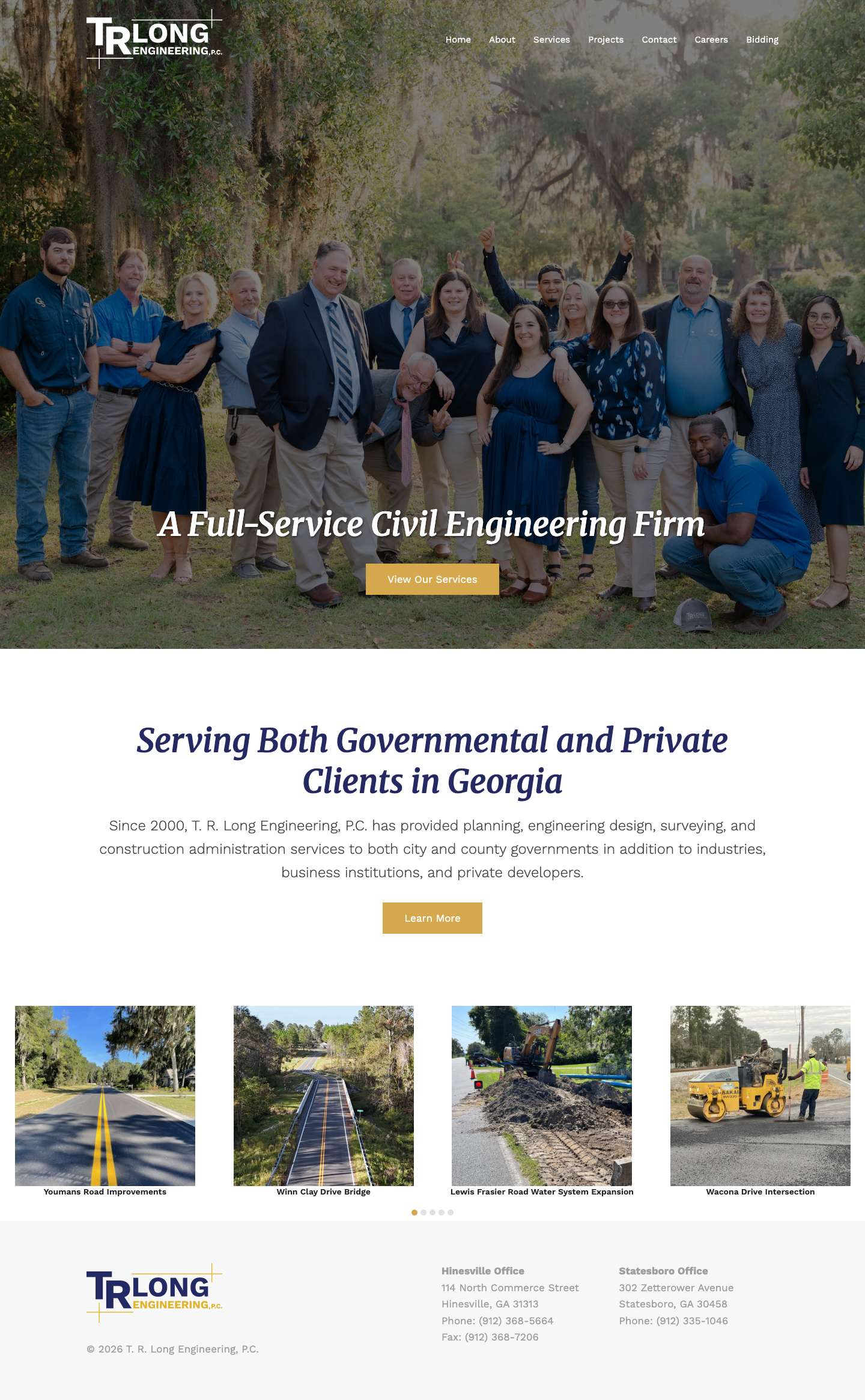 Full Service Civil Engineering Firm - T. R. Long Engineering, P. C. - Full Screenshot