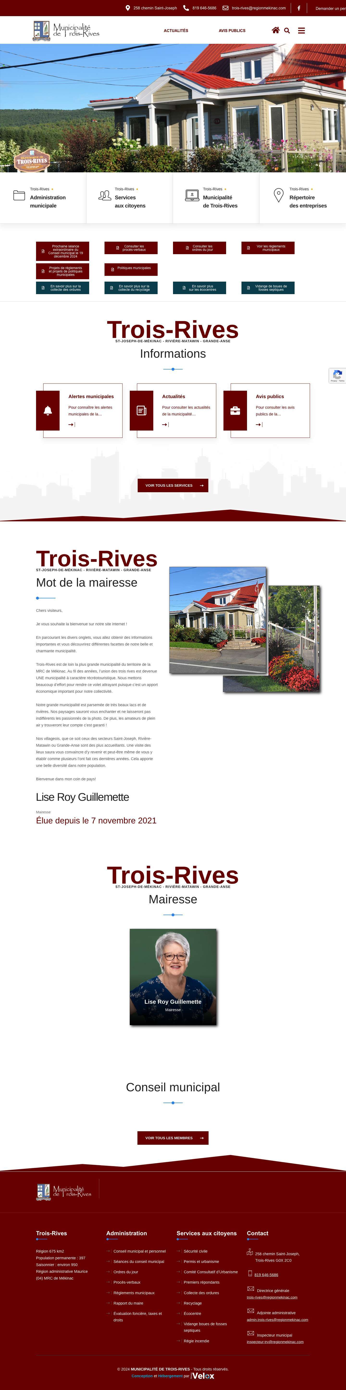 Municipalité de Trois-Rives - Full Screenshot