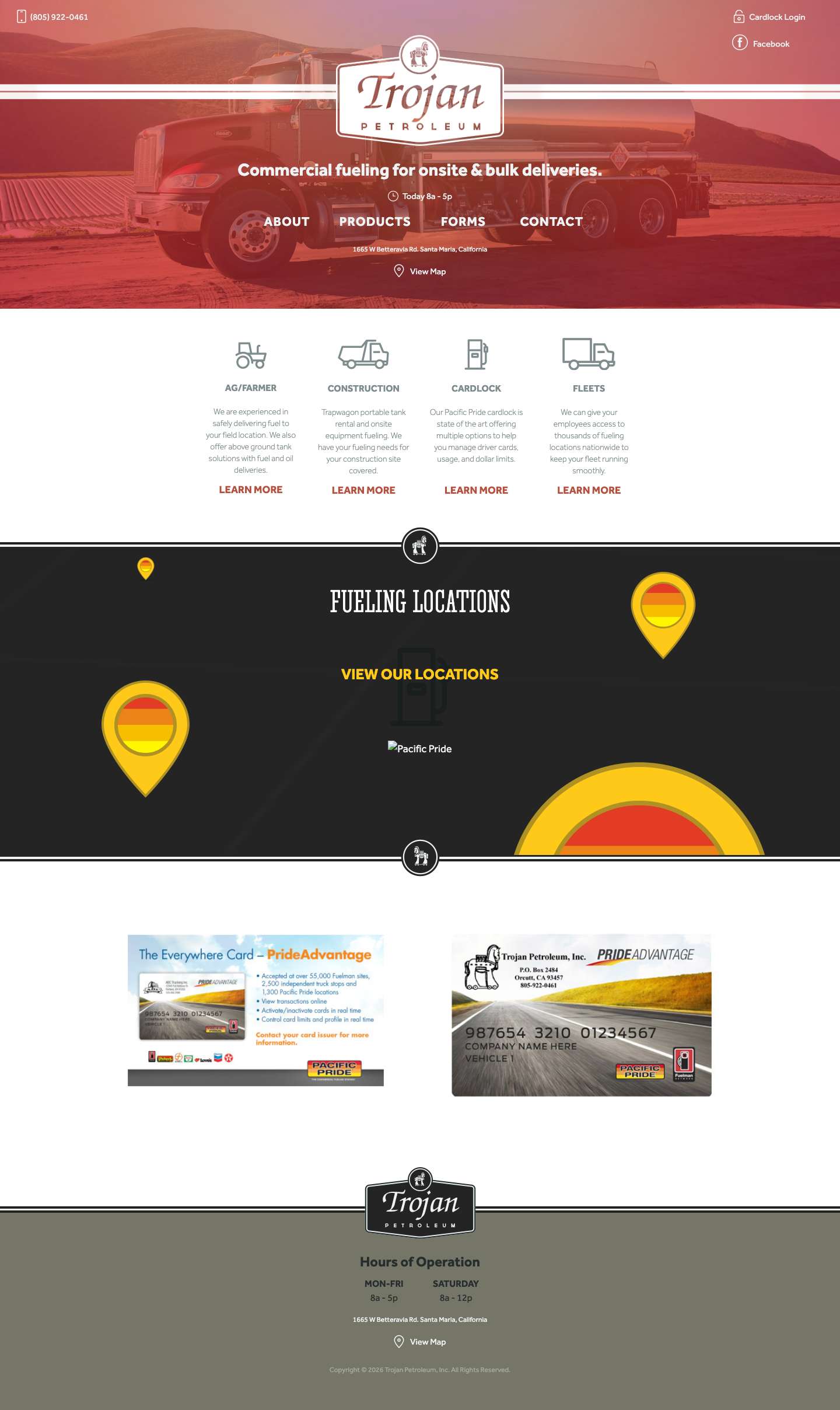 Trojan Petroleum - Commercial fueling for onsite and bulk deliveries on the central coast of CA - Full Screenshot