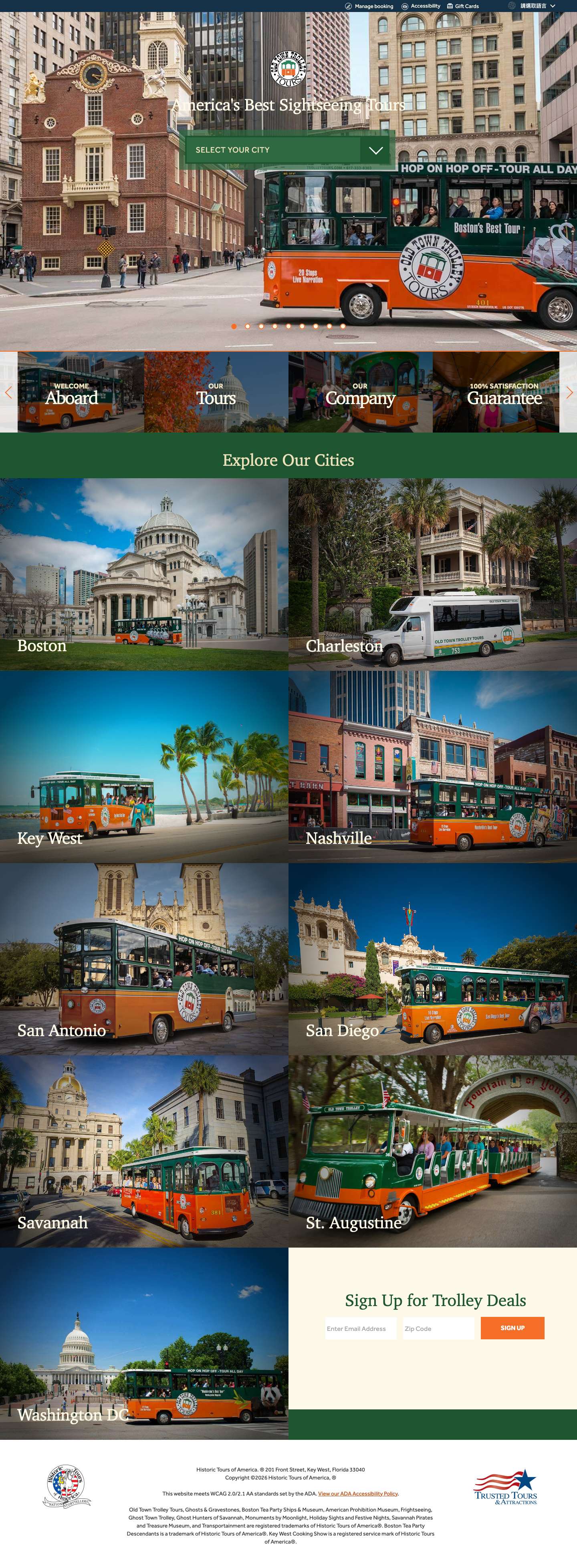 The Best Sightseeing Tours In 9 US Cities with Old Town Trolley - Full Screenshot