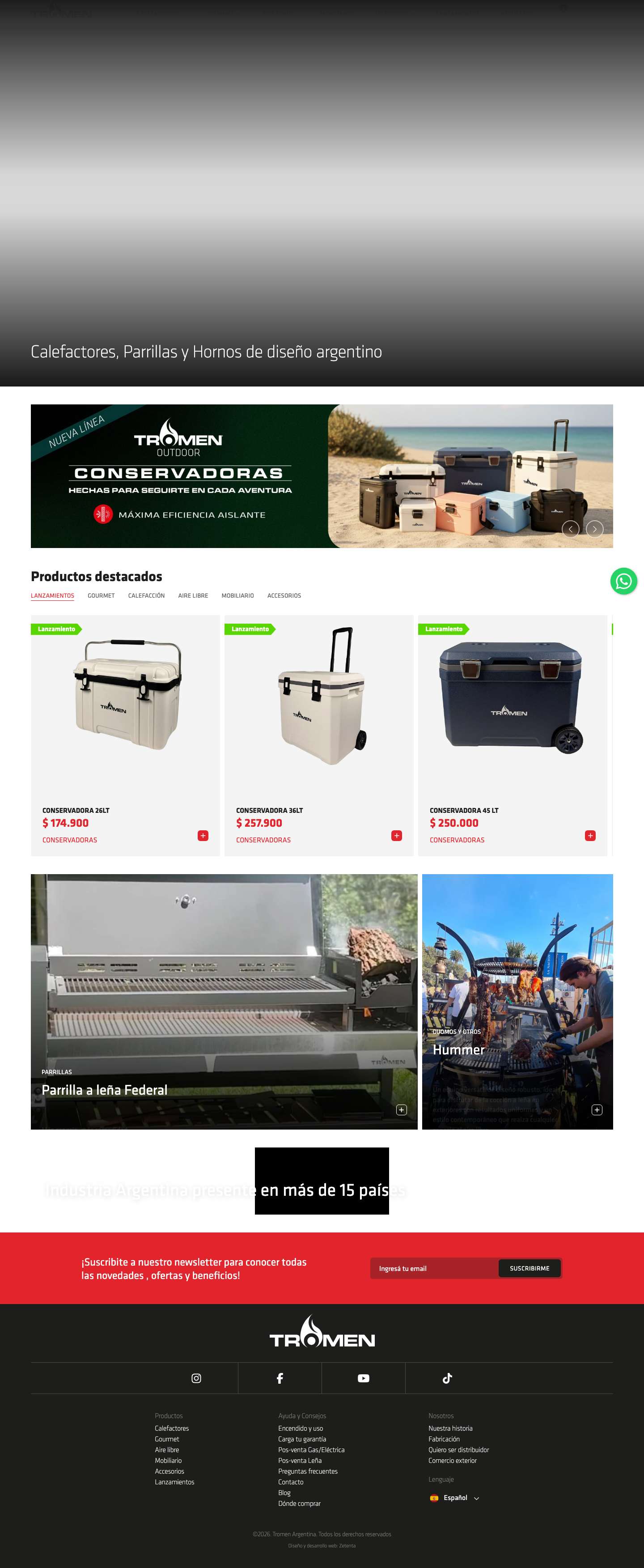 Tromen | Calefactores, Parrillas y Hornos de diseño argentino - Full Screenshot