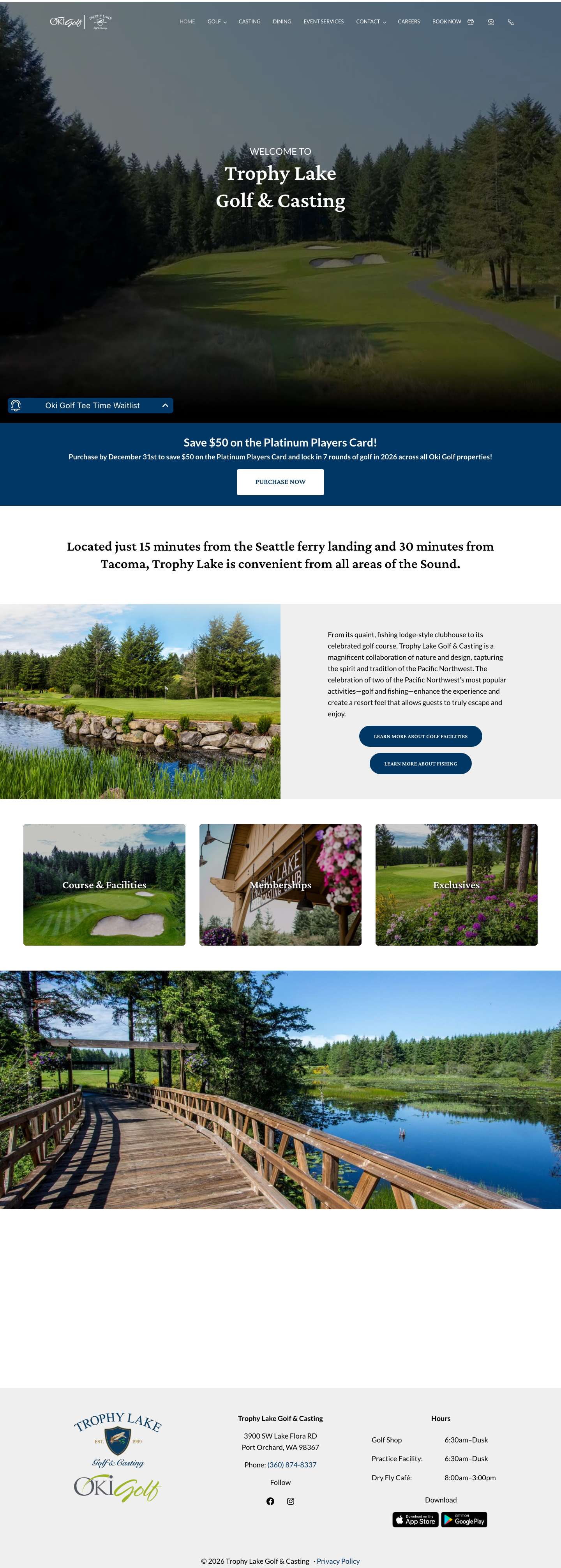 Trophy Lake Golf & Casting | Seattle Golf Courses - Full Screenshot