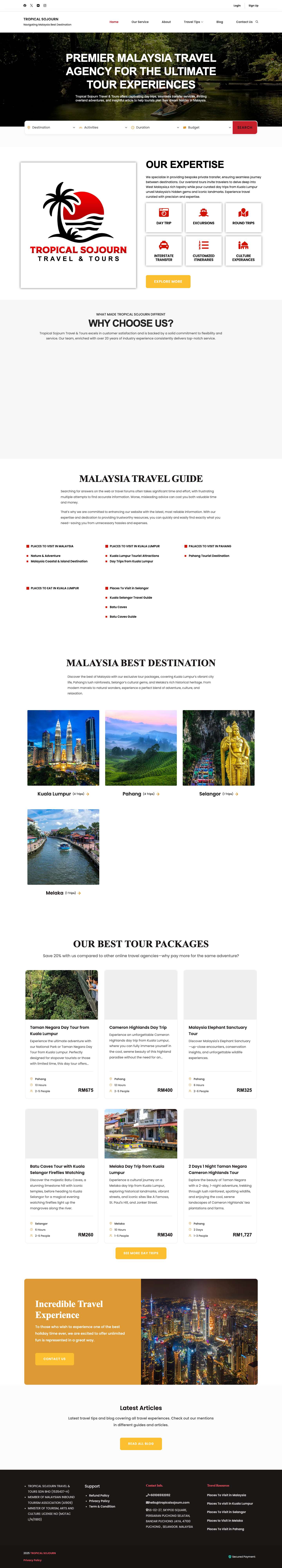 Travel Sojourn Travel and Tours | Malaysia Travel Agency - Full Screenshot