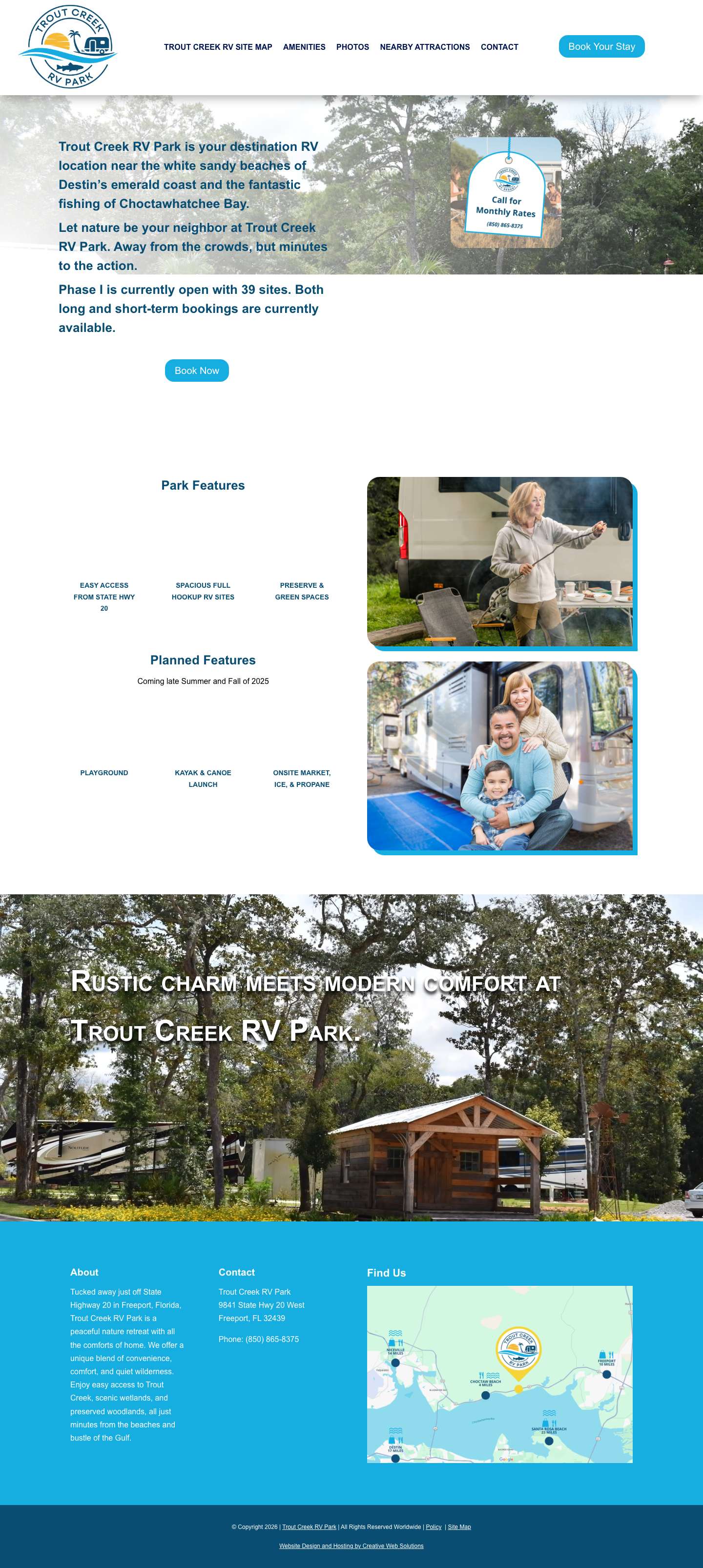 Trout Creek RV Park | Close to Destin's white sandy beaches and Choctawhatchee Bay fishing! - Full Screenshot