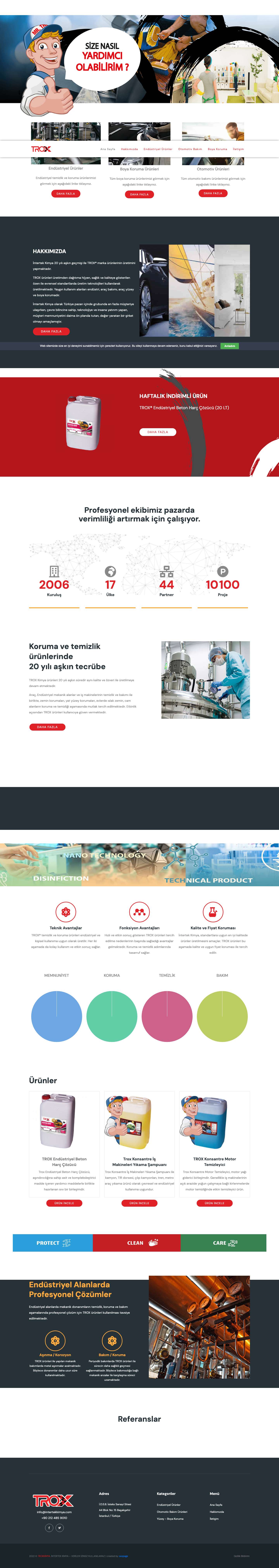 Trox - İntertek Kimya - Temizlik - Koruma Ürünleri - İntertekkimya.com - Full Screenshot