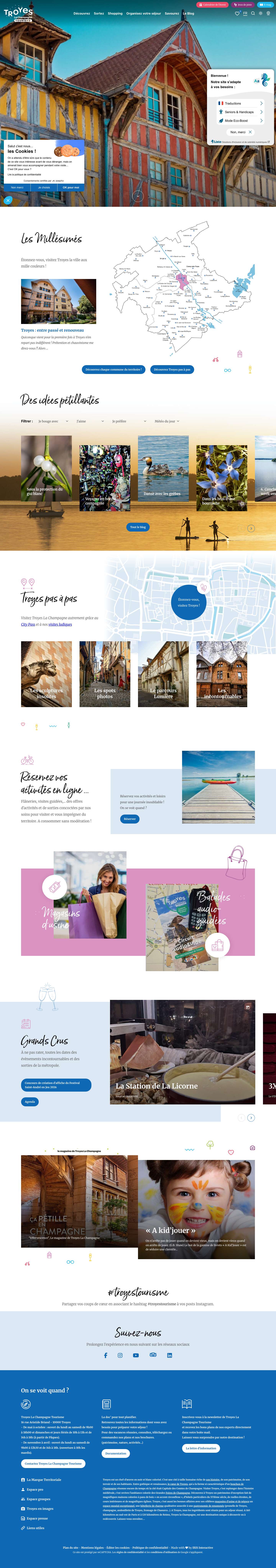 Troyes Champagne Tourisme - Visitez Troyes - Ville aux mille couleurs - Full Screenshot