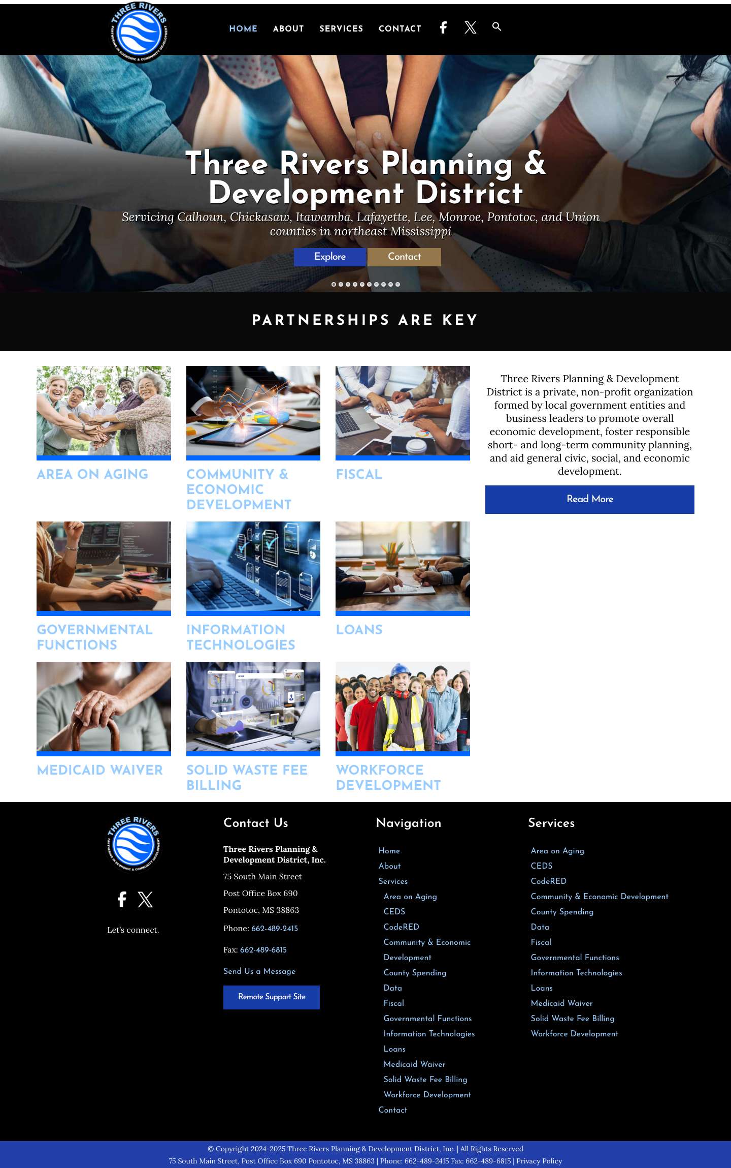 Home | Three Rivers Planning and Development District - Full Screenshot