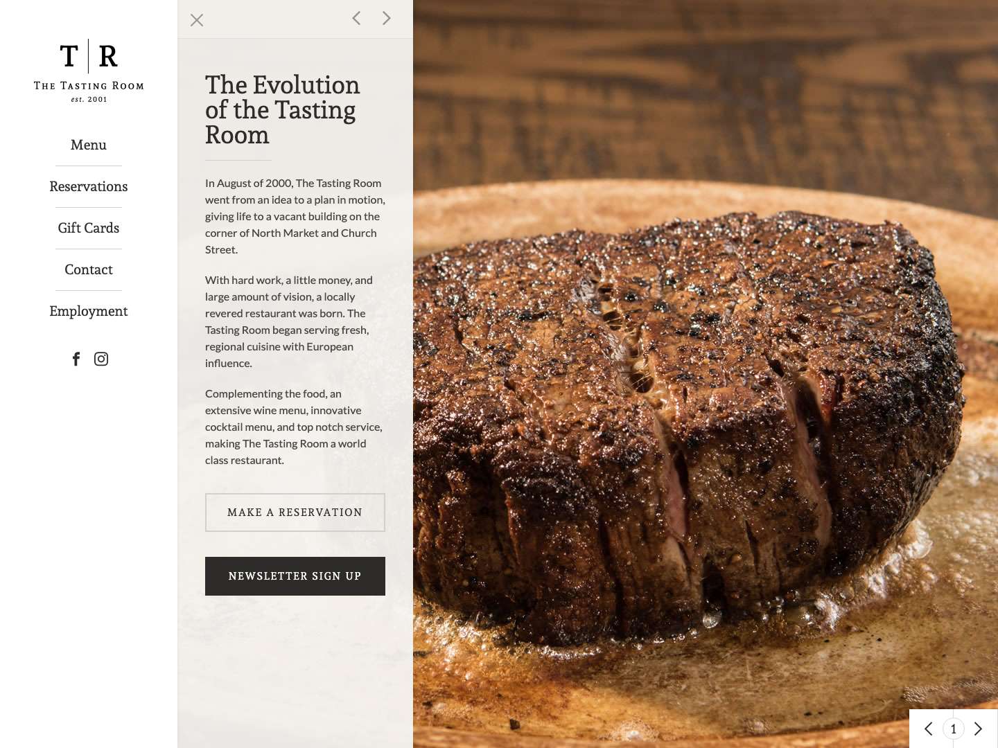 Home - The Tasting Room - Full Screenshot