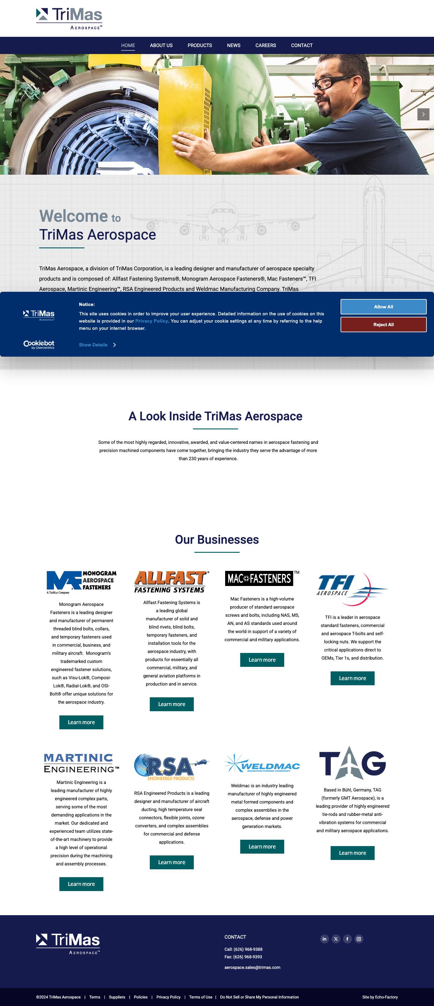 TriMas Aerospace - Full Screenshot