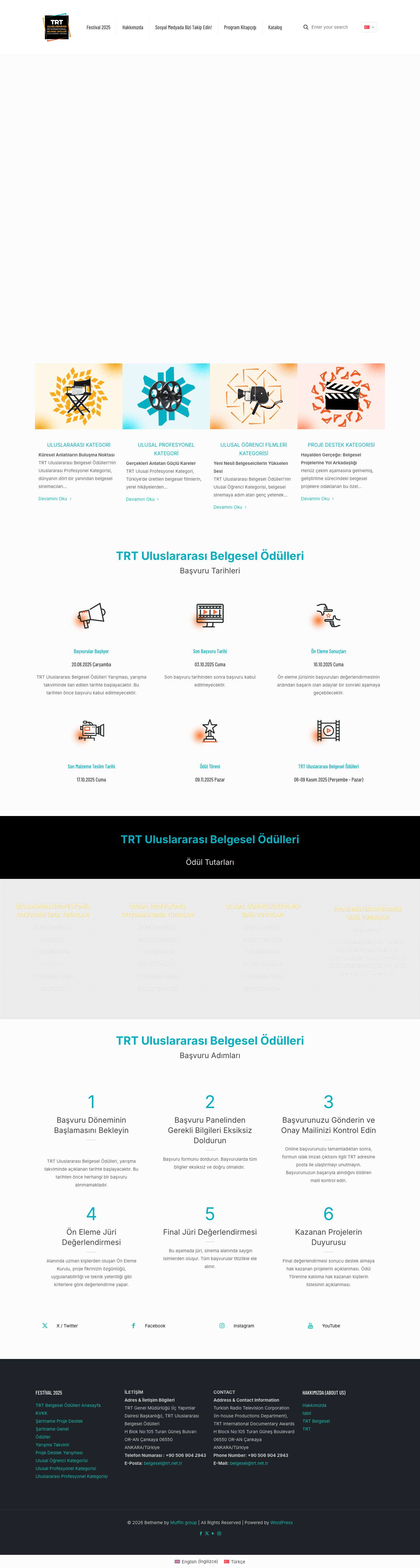 TRT Belgesel Ödülleri Anasayfa - trtbelgesel.com - Full Screenshot