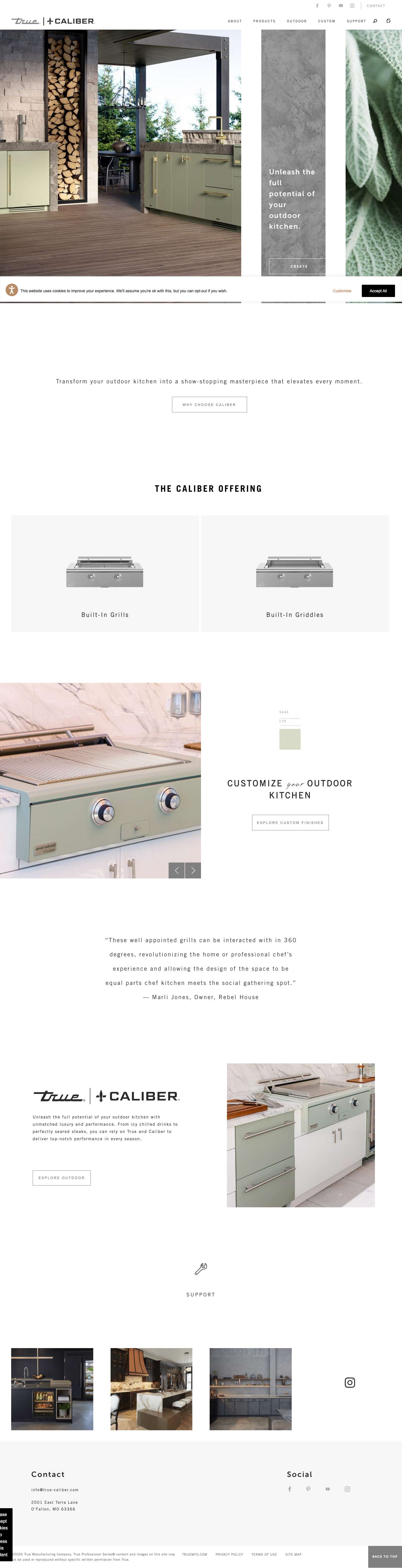 Caliber | Luxury Grills - Full Screenshot