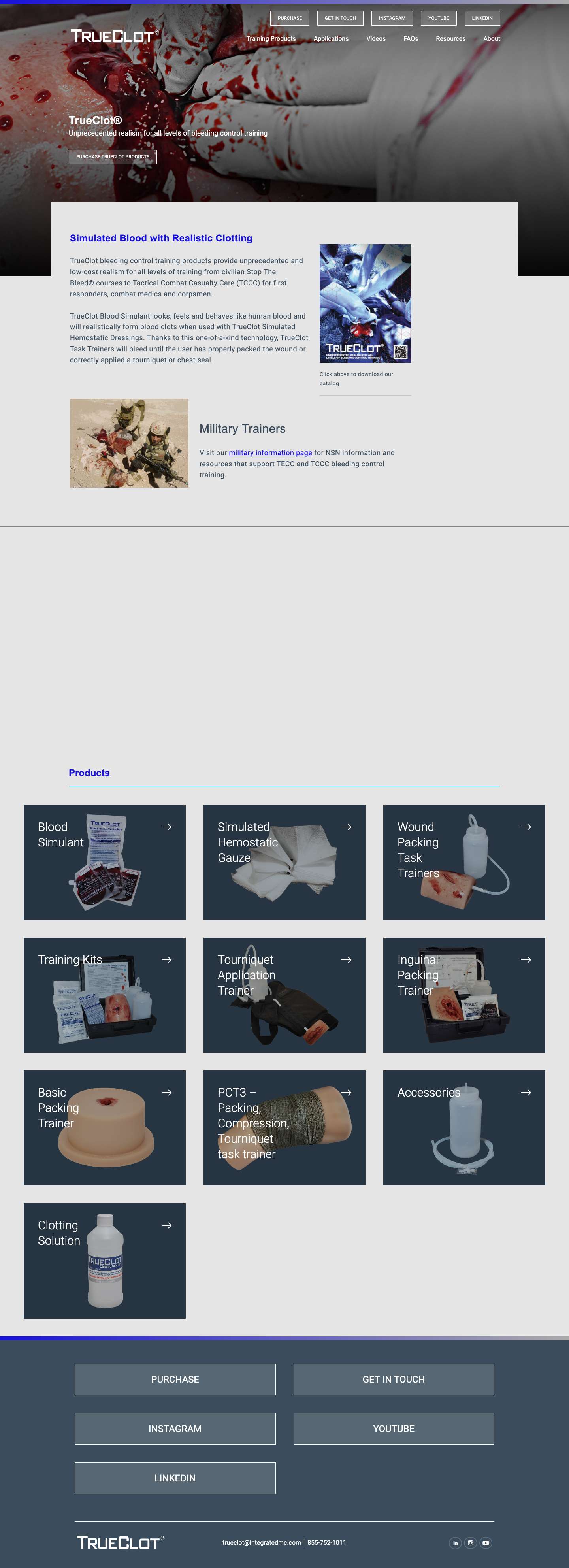 TrueClot Bleeding Control Training Products - Full Screenshot