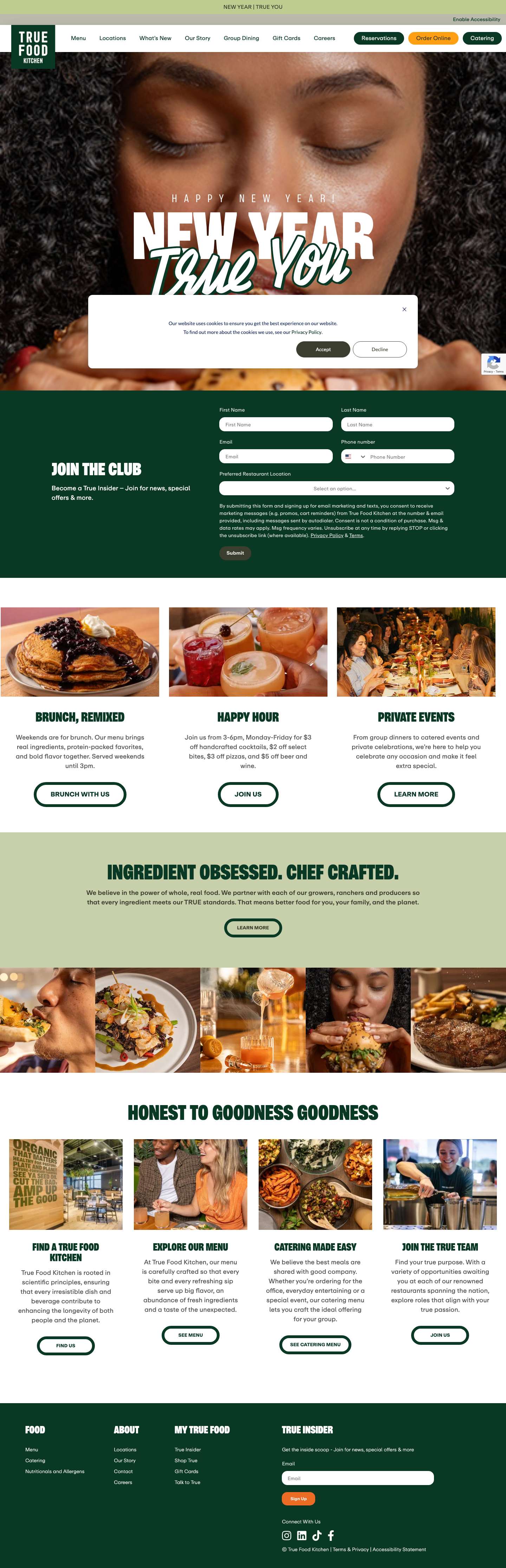 True Food Kitchen | Seasonal Restaurant & Scratch Bar - Full Screenshot