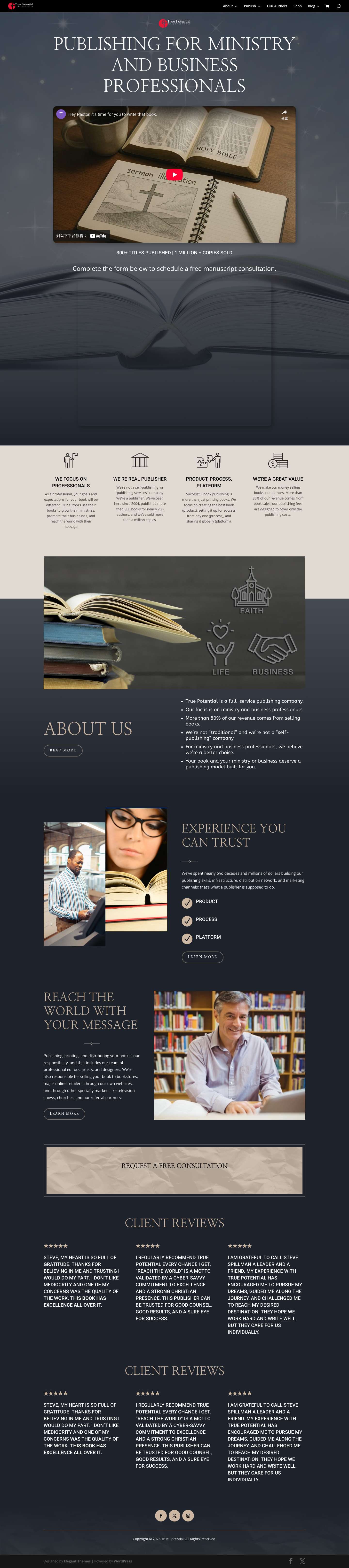 True Potential Media – Book Publishing For Christian Professionals - Full Screenshot