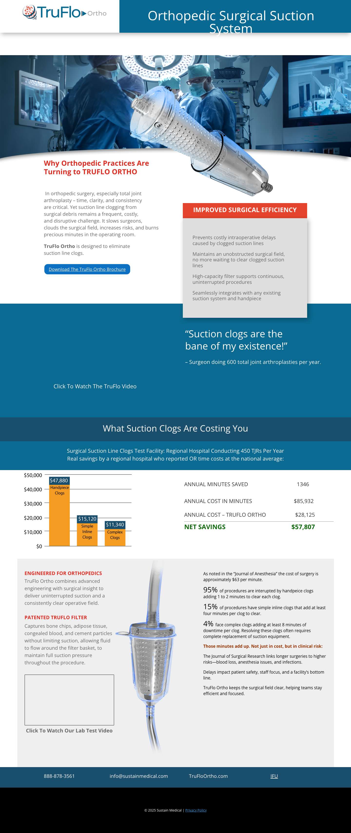 TruFlo Ortho | High Performance Sugical Suction - Full Screenshot