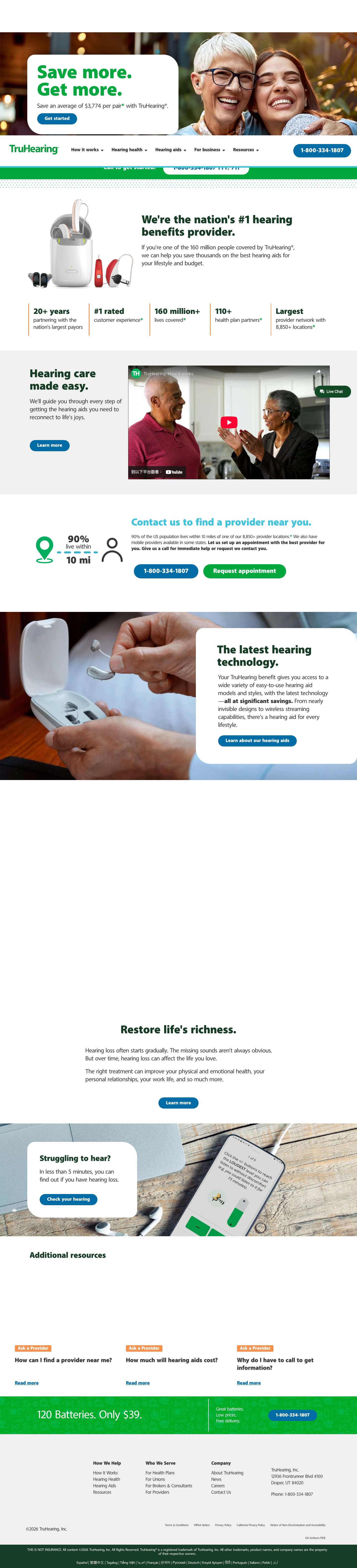 Hearing Aid Benefit Solutions | TruHearing - Full Screenshot