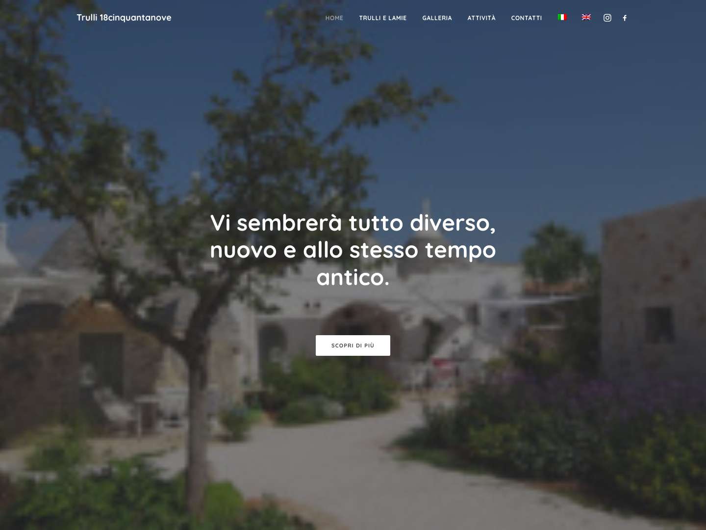 Trulli 18cinquantanove – Vi sembrerà tutto diverso, nuovo e allo stesso tempo antico. - Full Screenshot