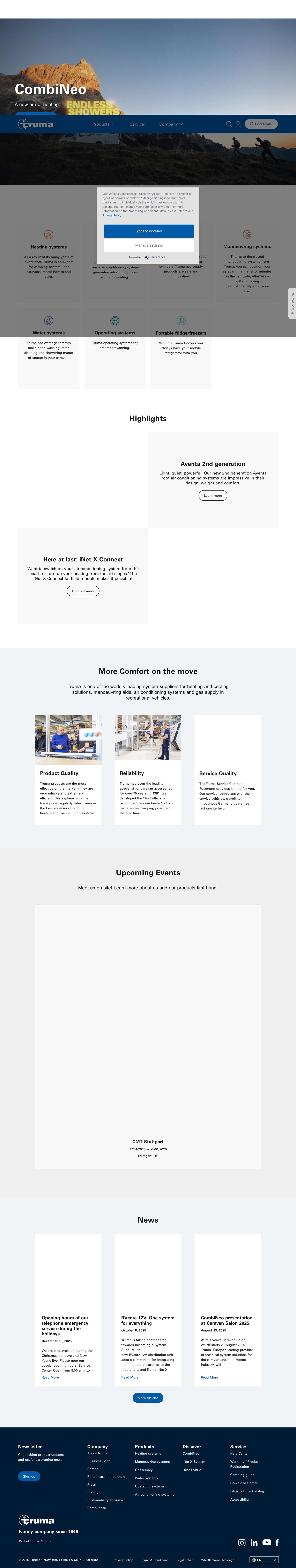 Heaters and air conditioning systems for RVs & much more - Full Screenshot